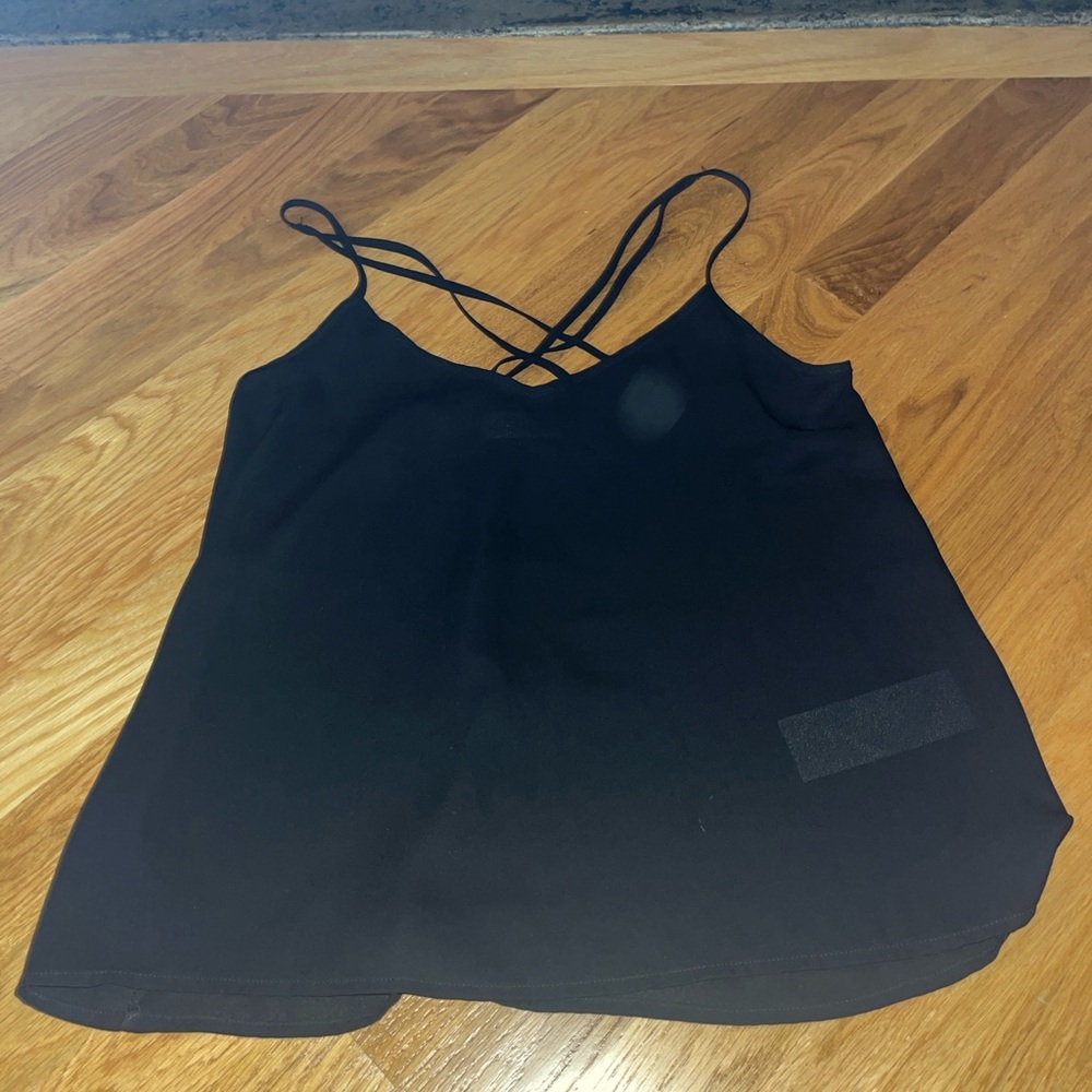 flowy see through spaghetti strap Hollister crop top